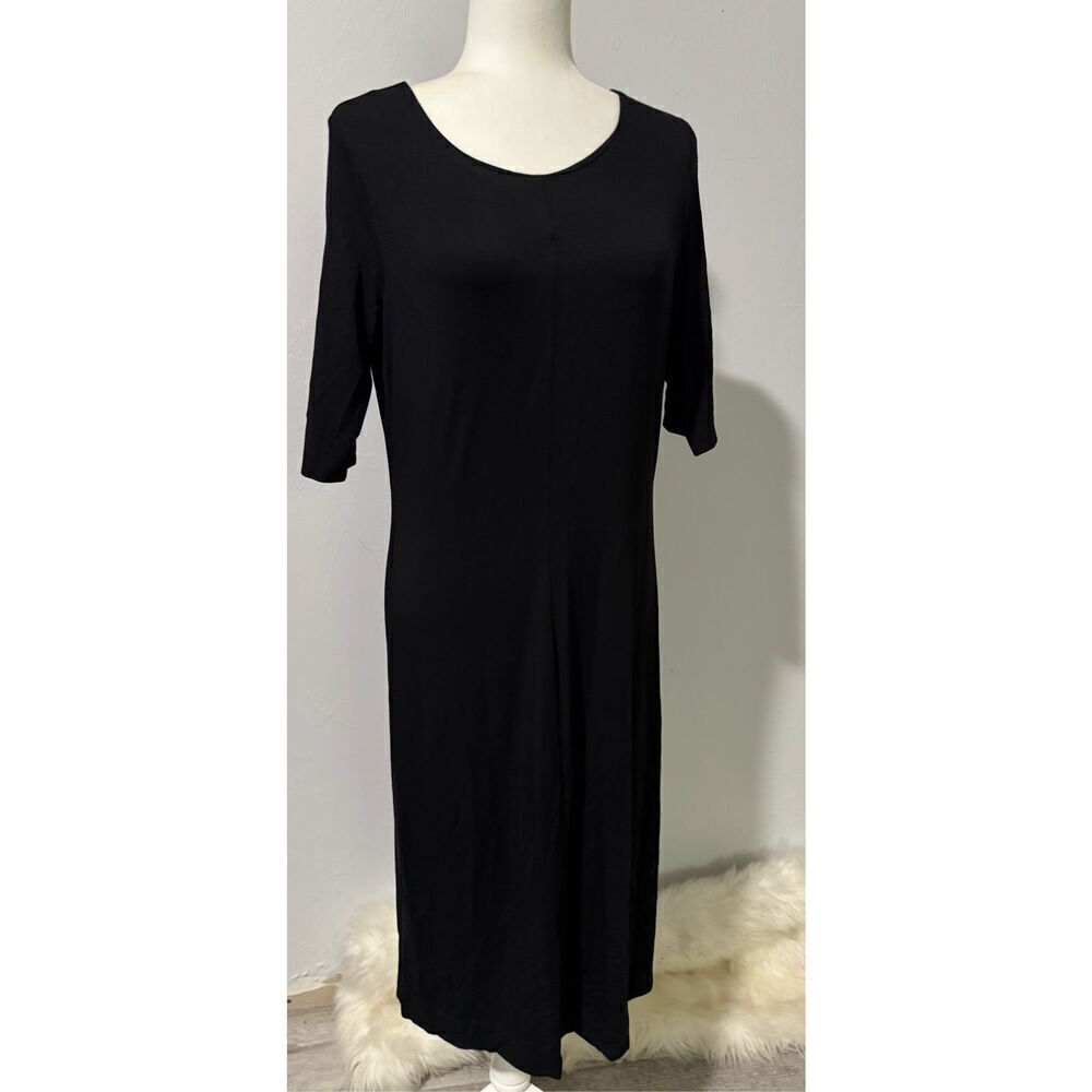 DianevonFurtenberg causal black knit dress 3/4 sleeve L